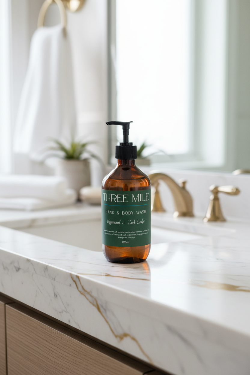 Hand & Body Wash - Peppermint & Dark Cedar